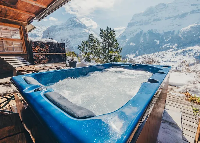 Surfers Sunset With Jacuzzi & Panoramic Terrace 아파트 그린델발트